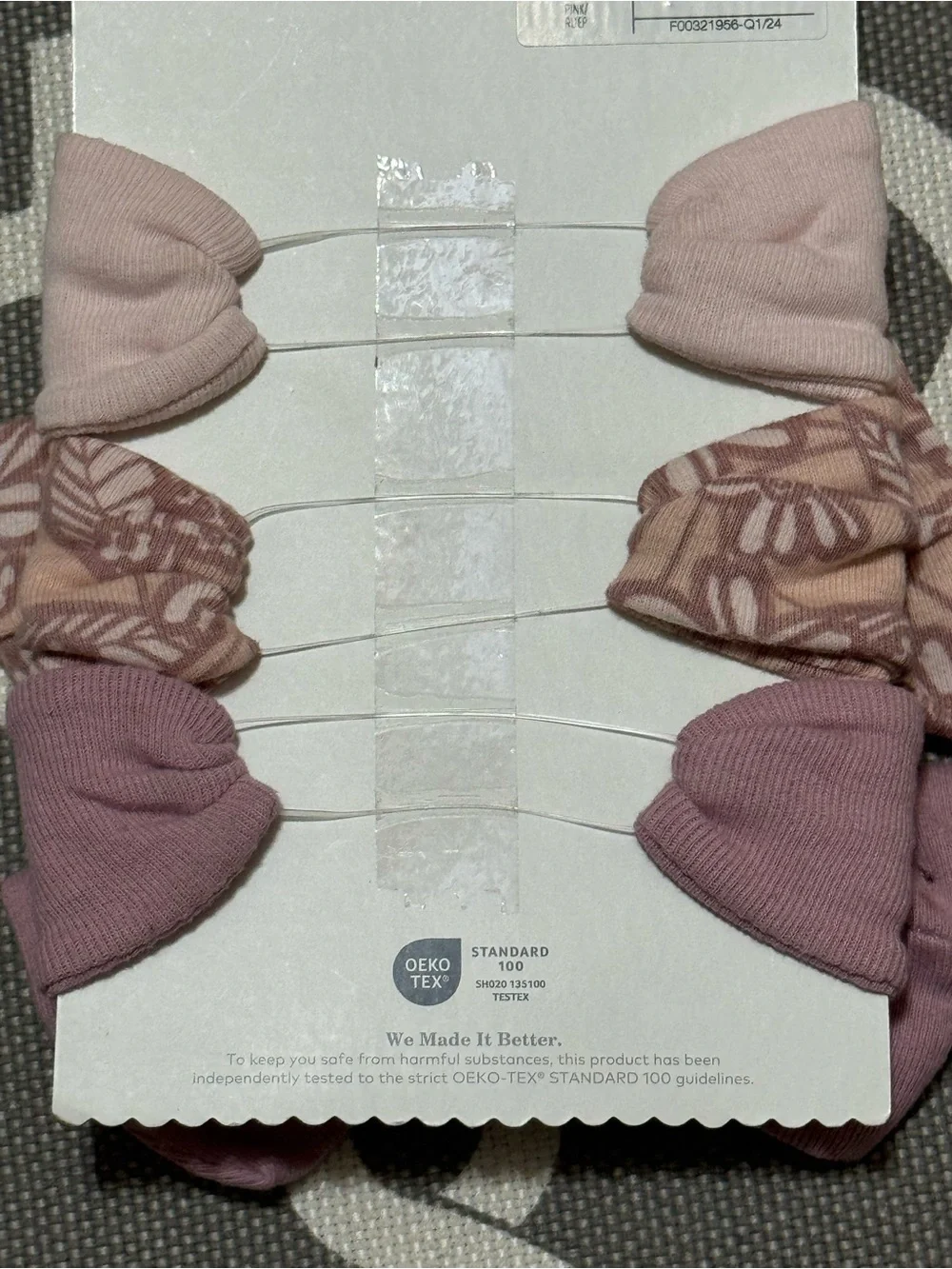 cloud island Pink and Mauve 3-Pack Knotted Baby Headbands